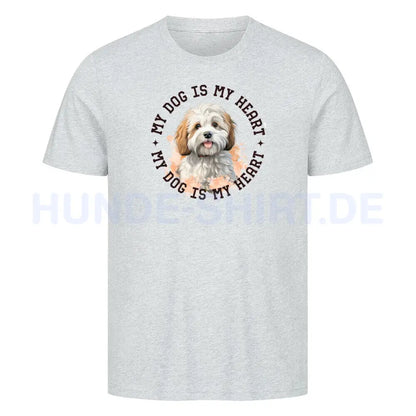 Premium T-Shirt "Bologneser HEART" Heather Grey – hunde-shirt.de