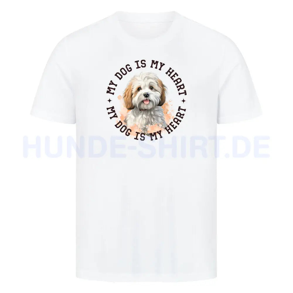 Premium T-Shirt "Bologneser HEART" Weiß – hunde-shirt.de