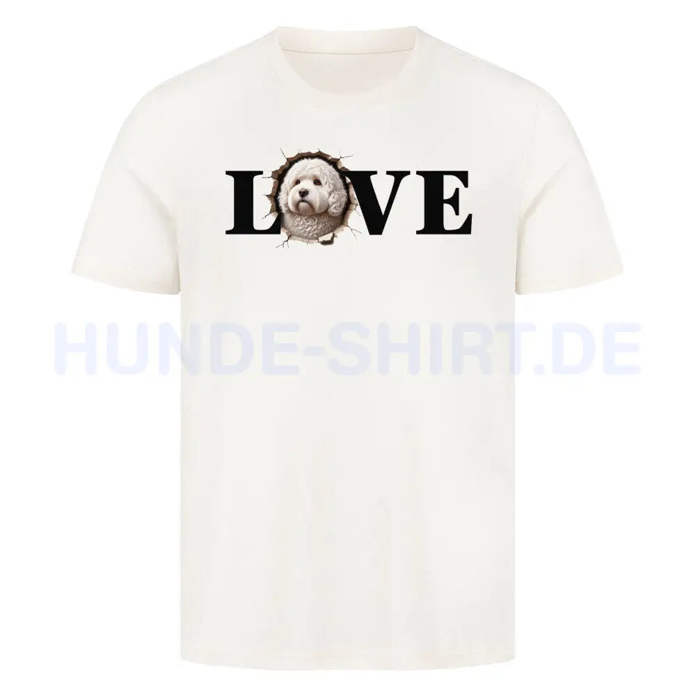 Premium T-Shirt "Bologneser LOVE" Natural Raw – hunde-shirt.de