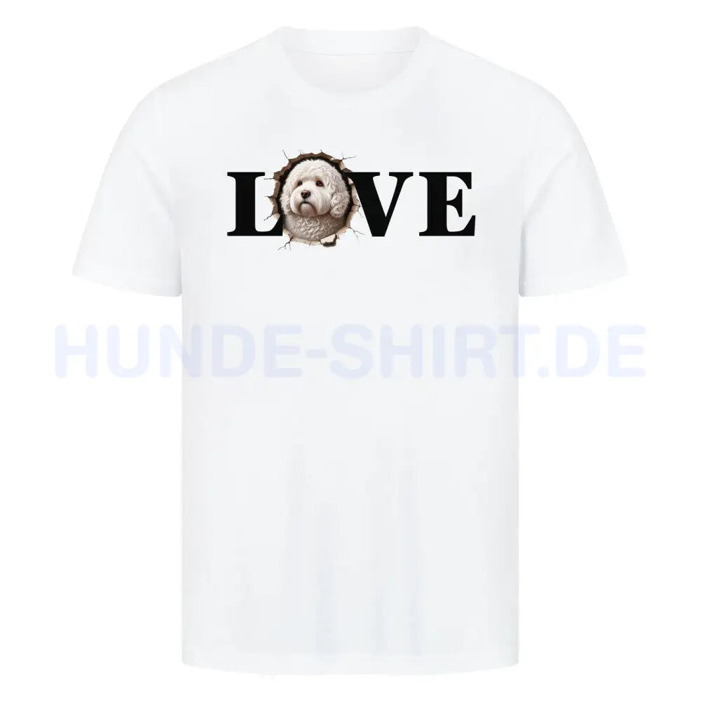 Premium T-Shirt "Bologneser LOVE" Weiß – hunde-shirt.de