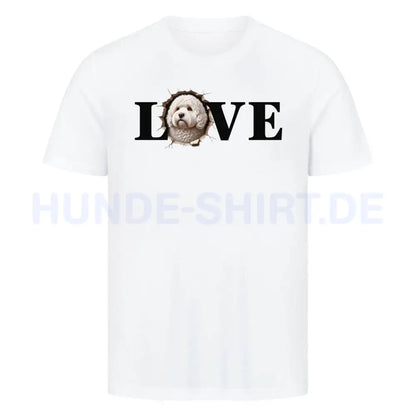 Premium T-Shirt "Bologneser LOVE" Weiß – hunde-shirt.de