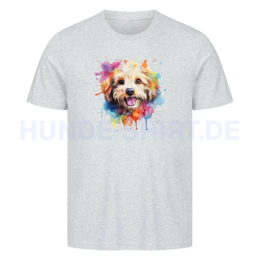 Premium T-Shirt "Bologneser Paint" Heather Grey – hunde-shirt.de