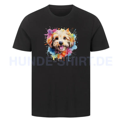 Premium T-Shirt "Bologneser Paint" Schwarz – hunde-shirt.de