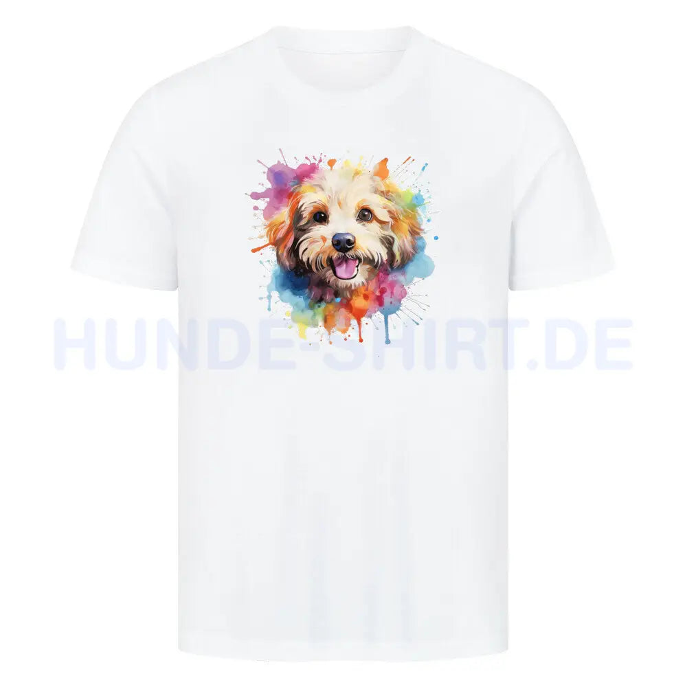 Premium T-Shirt "Bologneser Paint" Weiß – hunde-shirt.de