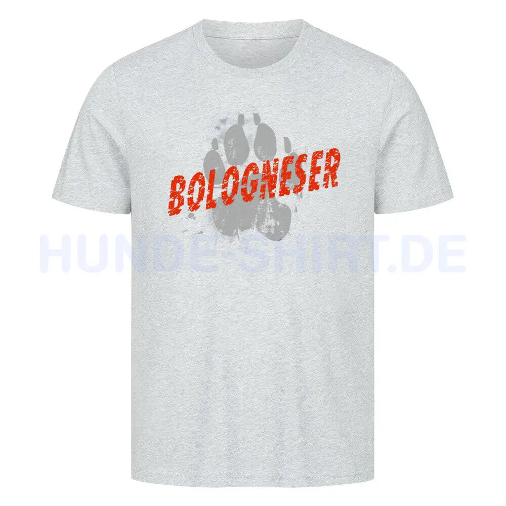 Premium T-Shirt "Bologneser - PAW" Heather Grey – hunde-shirt.de