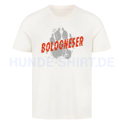 Premium T-Shirt "Bologneser - PAW" Natural Raw – hunde-shirt.de