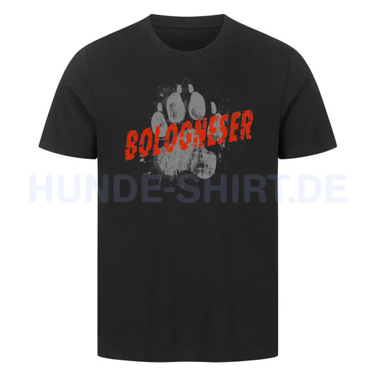 Premium T-Shirt "Bologneser - PAW" Schwarz – hunde-shirt.de