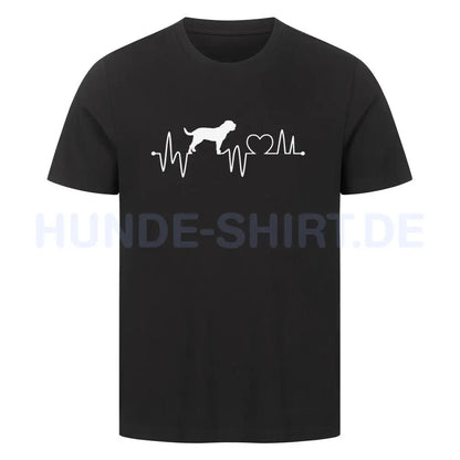 Premium T-Shirt "Bordeauxdogge - Heartbeat" Schwarz – hunde-shirt.de