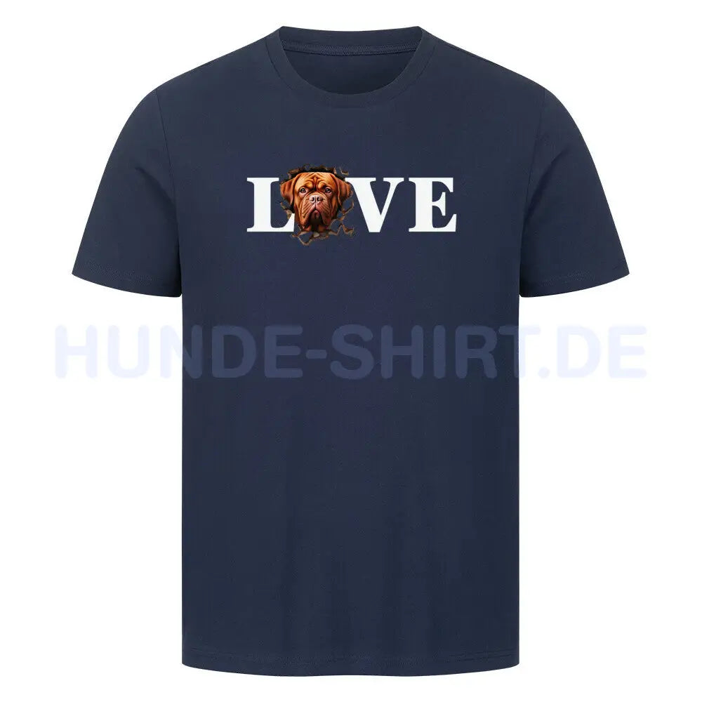 Premium T-Shirt "Bordeauxdogge - LOVE" French Navy – hunde-shirt.de