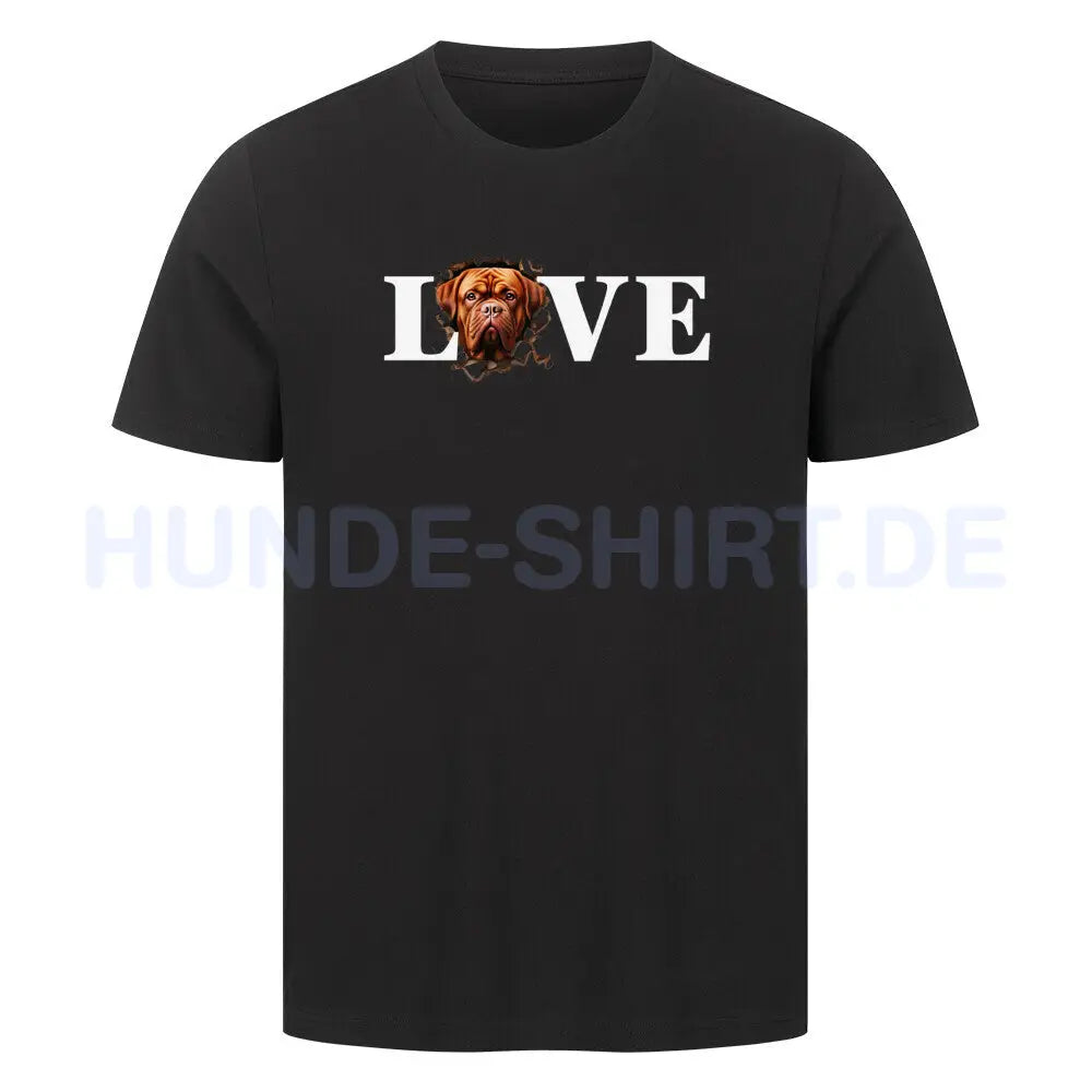 Premium T-Shirt "Bordeauxdogge - LOVE" Schwarz – hunde-shirt.de