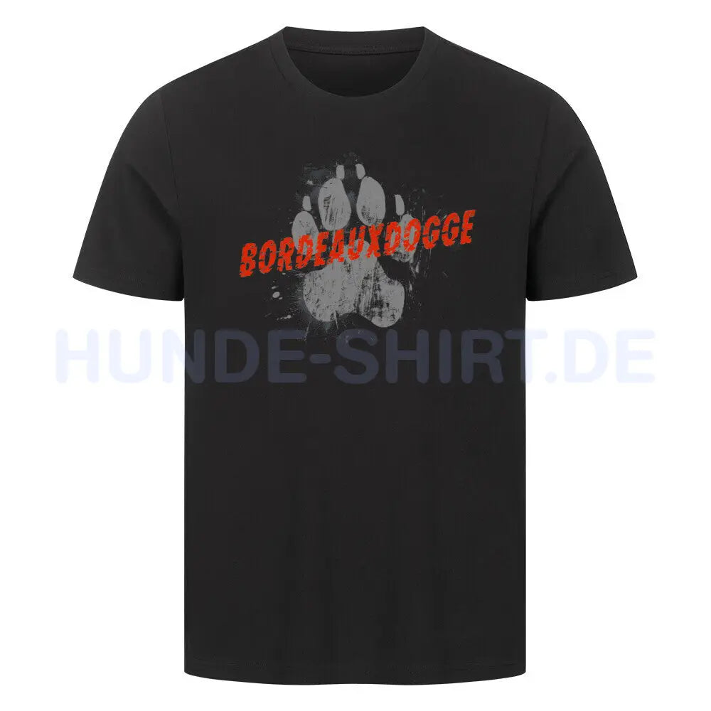 Premium T-Shirt "Bordeauxdogge - PAW" Schwarz – hunde-shirt.de