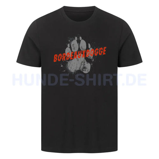 Premium T-Shirt "Bordeauxdogge - PAW" Schwarz – hunde-shirt.de