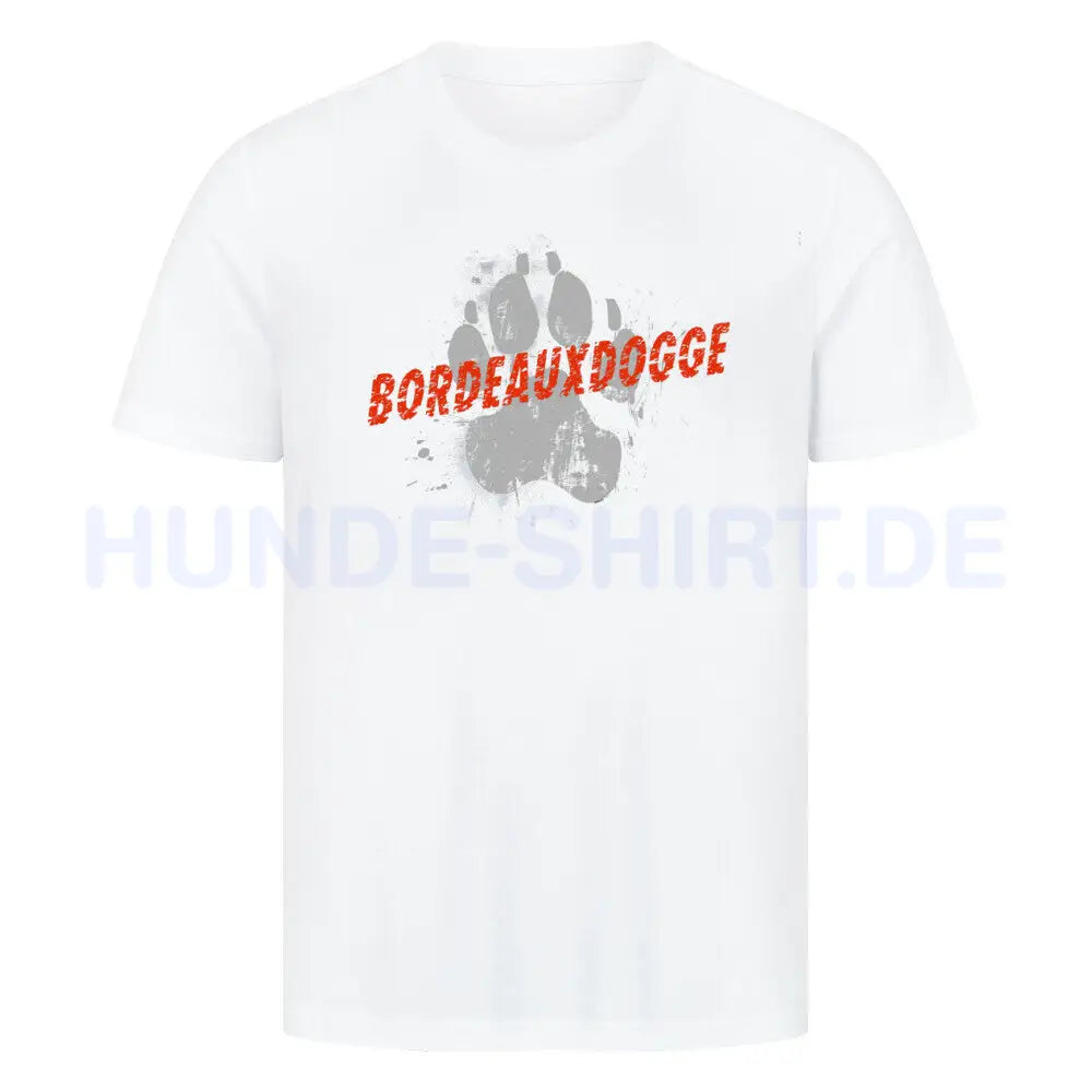 Premium T-Shirt "Bordeauxdogge - PAW" Weiß – hunde-shirt.de