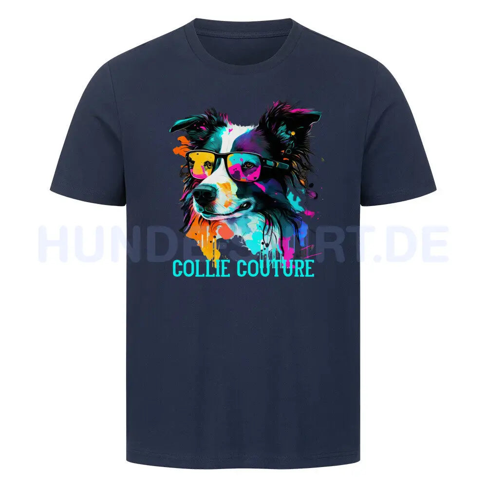 Premium T-Shirt "Border Collie - Couture" French Navy – hunde-shirt.de