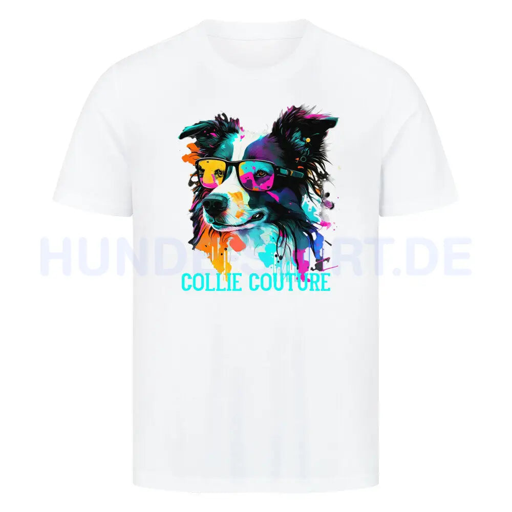 Premium T-Shirt "Border Collie - Couture" Weiß – hunde-shirt.de