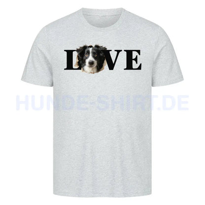 Premium T-Shirt "Border Collie LOVE" Heather Grey – hunde-shirt.de