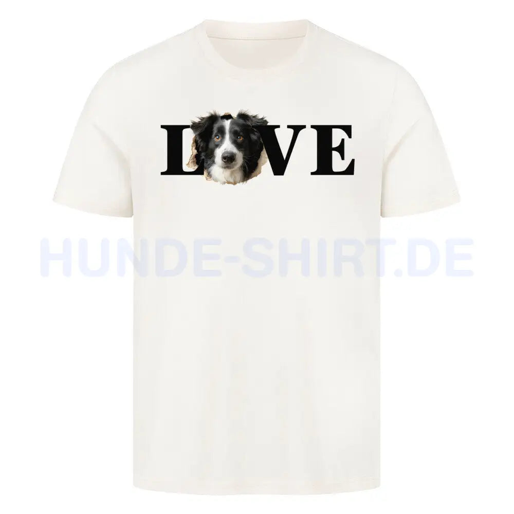 Premium T-Shirt "Border Collie LOVE" Natural Raw – hunde-shirt.de