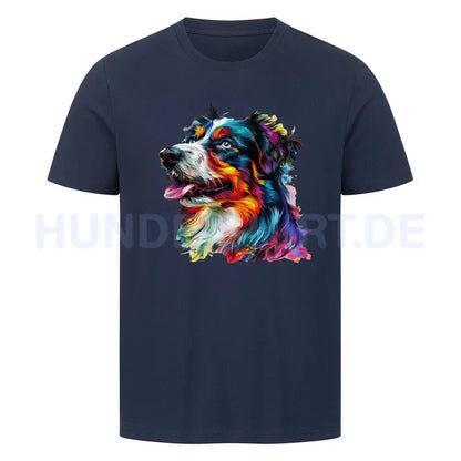 Premium T-Shirt "Border Collie Paint" French Navy – hunde-shirt.de