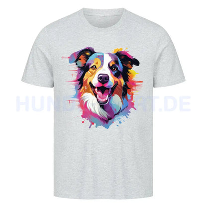 Premium T-Shirt "Border Collie - Paint" Heather Grey – hunde-shirt.de