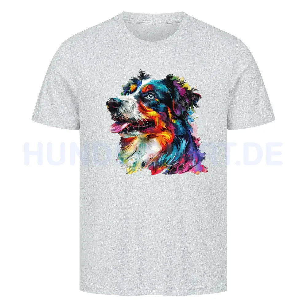 Premium T-Shirt "Border Collie Paint" Heather Grey – hunde-shirt.de