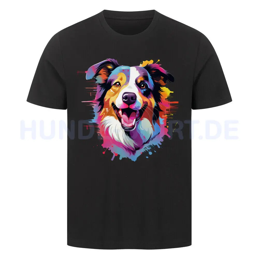 Premium T-Shirt "Border Collie - Paint" Schwarz – hunde-shirt.de