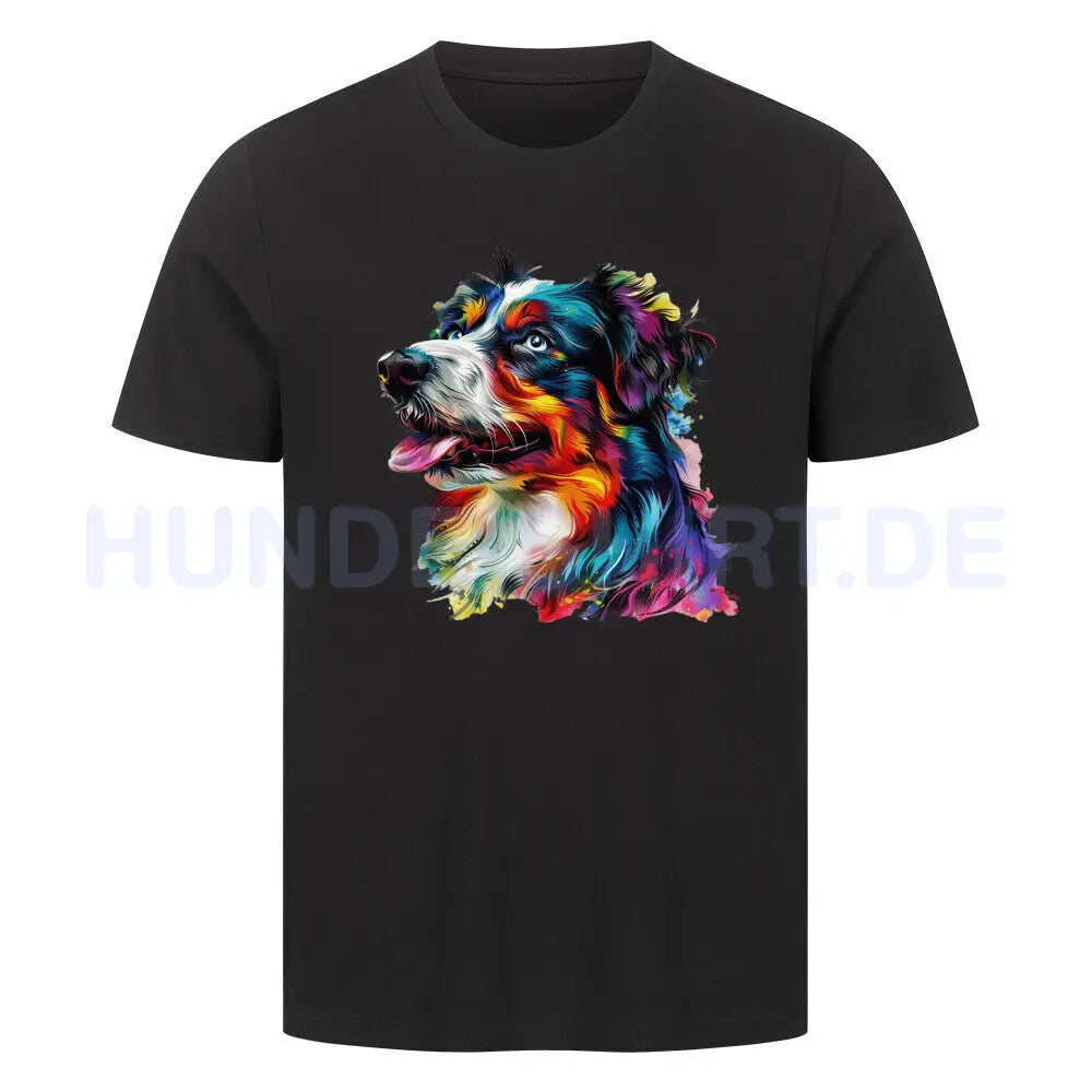 Premium T-Shirt "Border Collie Paint" Schwarz – hunde-shirt.de