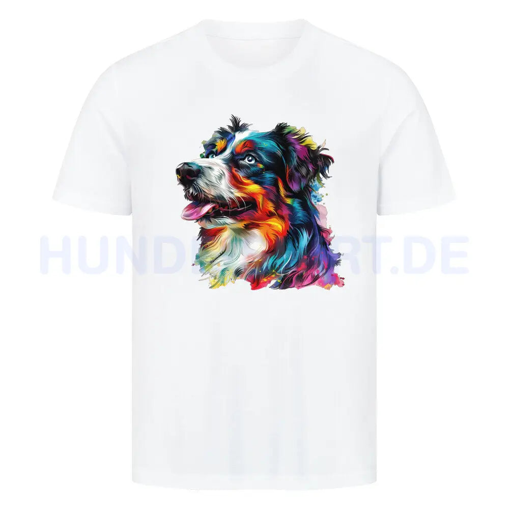 Premium T-Shirt "Border Collie Paint" Weiß – hunde-shirt.de