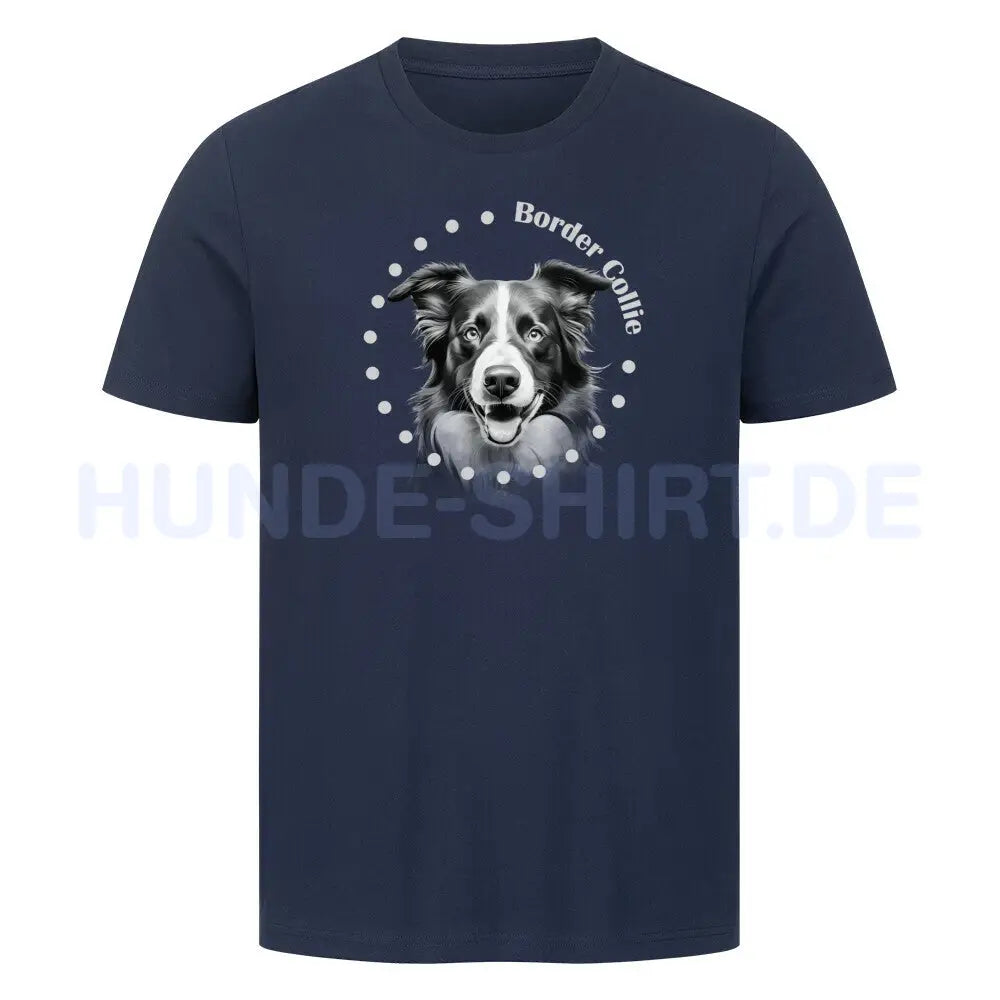 Premium T-Shirt "Border Collie Rounded" French Navy – hunde-shirt.de