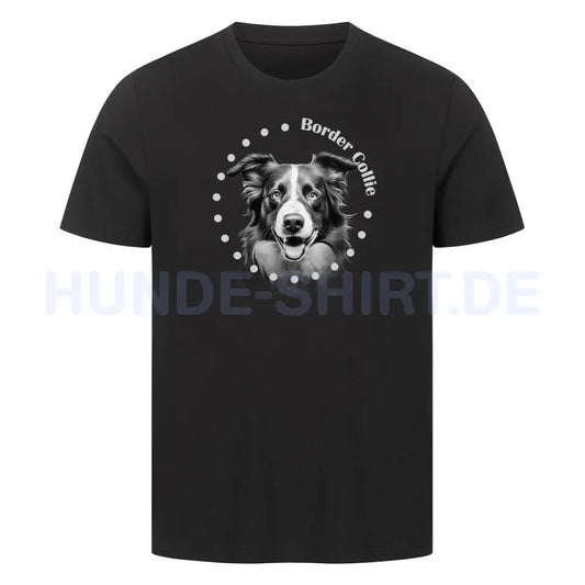 Premium T-Shirt "Border Collie Rounded" Schwarz – hunde-shirt.de