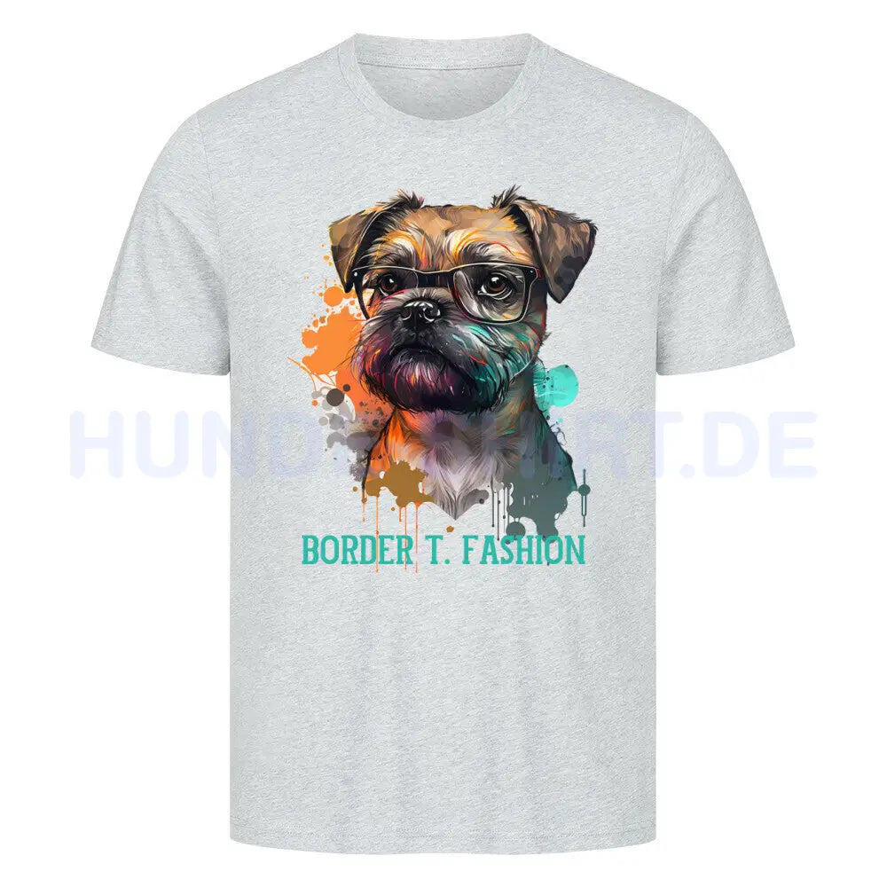 Premium T-Shirt "Border Terrier - Fashion" Heather Grey – hunde-shirt.de