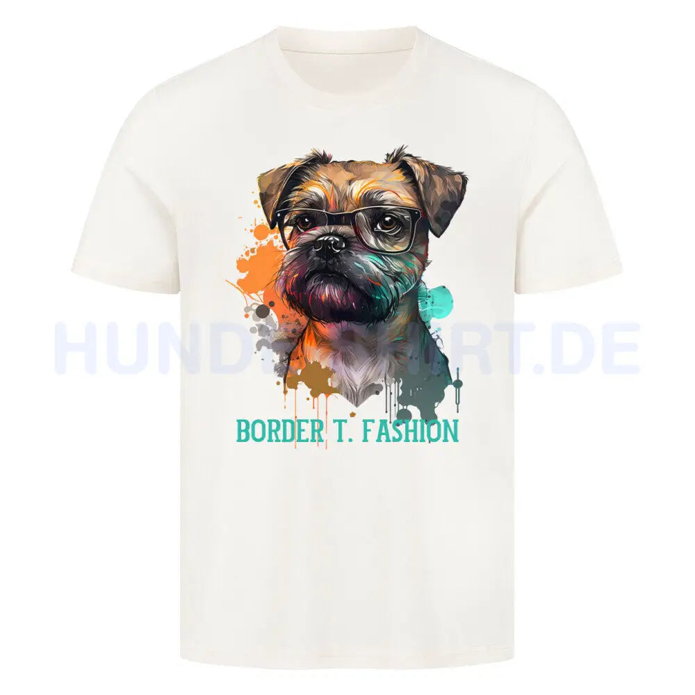 Premium T-Shirt "Border Terrier - Fashion" Natural Raw – hunde-shirt.de