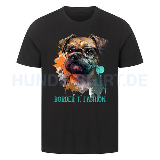 Premium T-Shirt "Border Terrier - Fashion" Schwarz – hunde-shirt.de