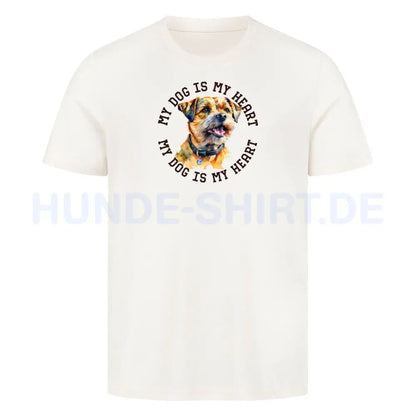 Premium T-Shirt " Border Terrier HEART" Natural Raw – hunde-shirt.de