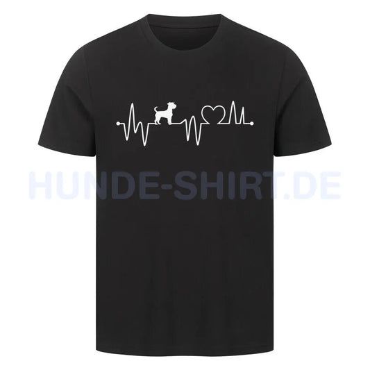 Premium T-Shirt "Border Terrier - Heartbeat" Schwarz – hunde-shirt.de