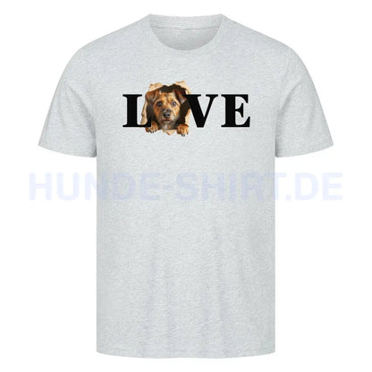 Premium T-Shirt "Border Terrier LOVE" Heather Grey – hunde-shirt.de