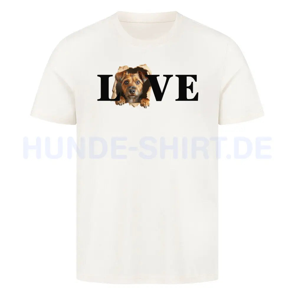 Premium T-Shirt "Border Terrier LOVE" Natural Raw – hunde-shirt.de