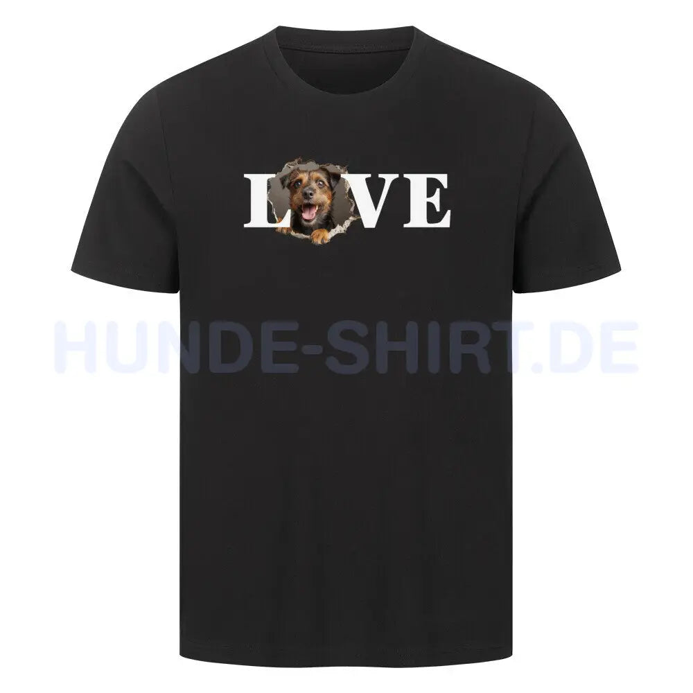 Premium T-Shirt "Border Terrier - LOVE" Schwarz – hunde-shirt.de