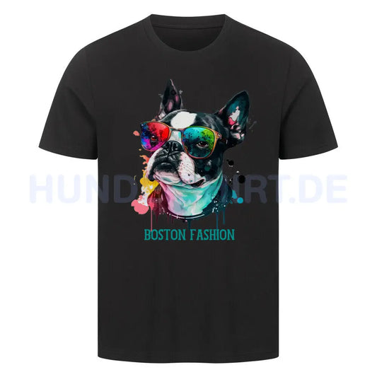 Premium T-Shirt "Boston Terrier - Fashion" Schwarz – hunde-shirt.de