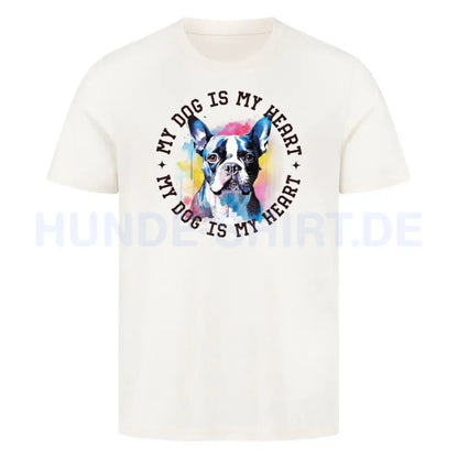 Premium T-Shirt "Boston Terrier HEART" Natural Raw – hunde-shirt.de