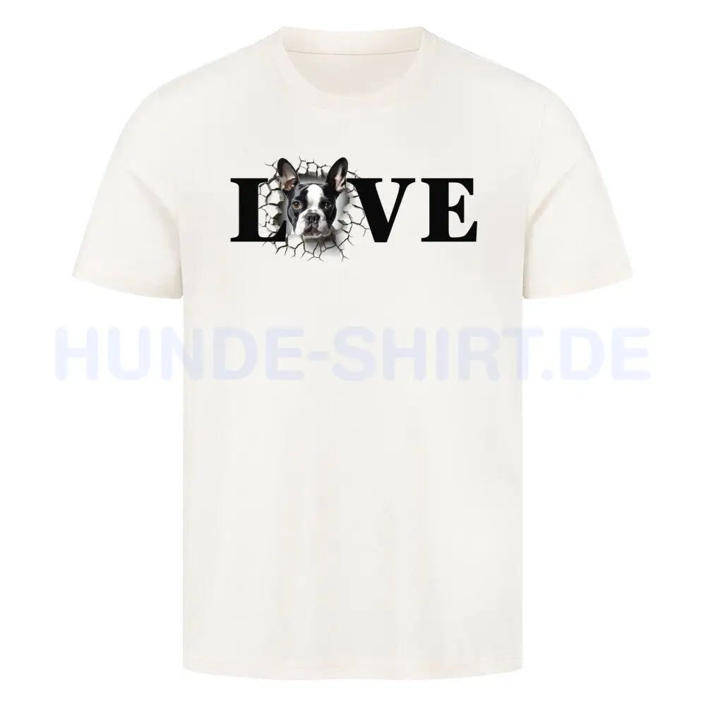 Premium T-Shirt "Boston Terrier LOVE" Natural Raw – hunde-shirt.de