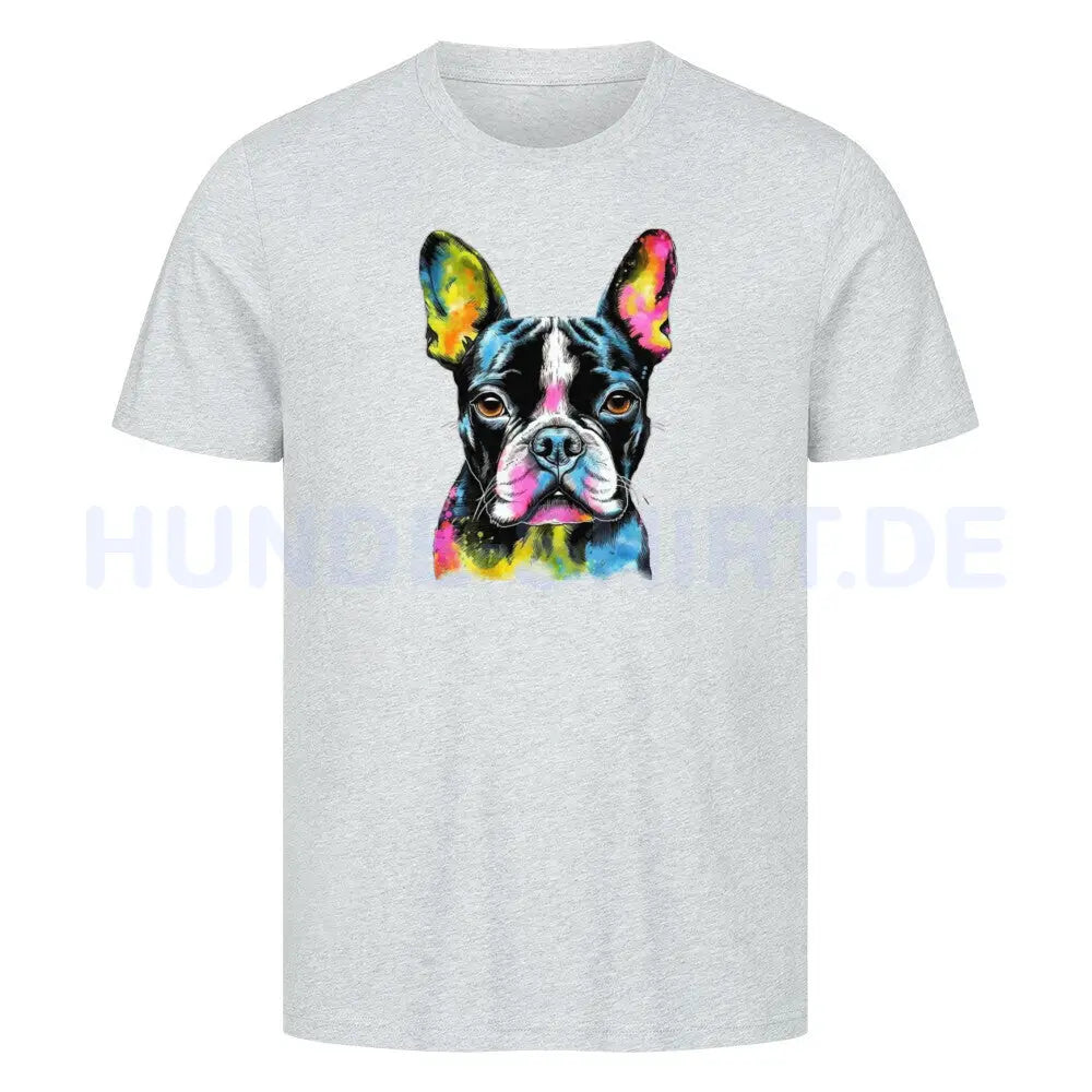 Premium T-Shirt "Boston Terrier Paint" Heather Grey – hunde-shirt.de