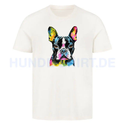 Premium T-Shirt "Boston Terrier Paint" Natural Raw – hunde-shirt.de