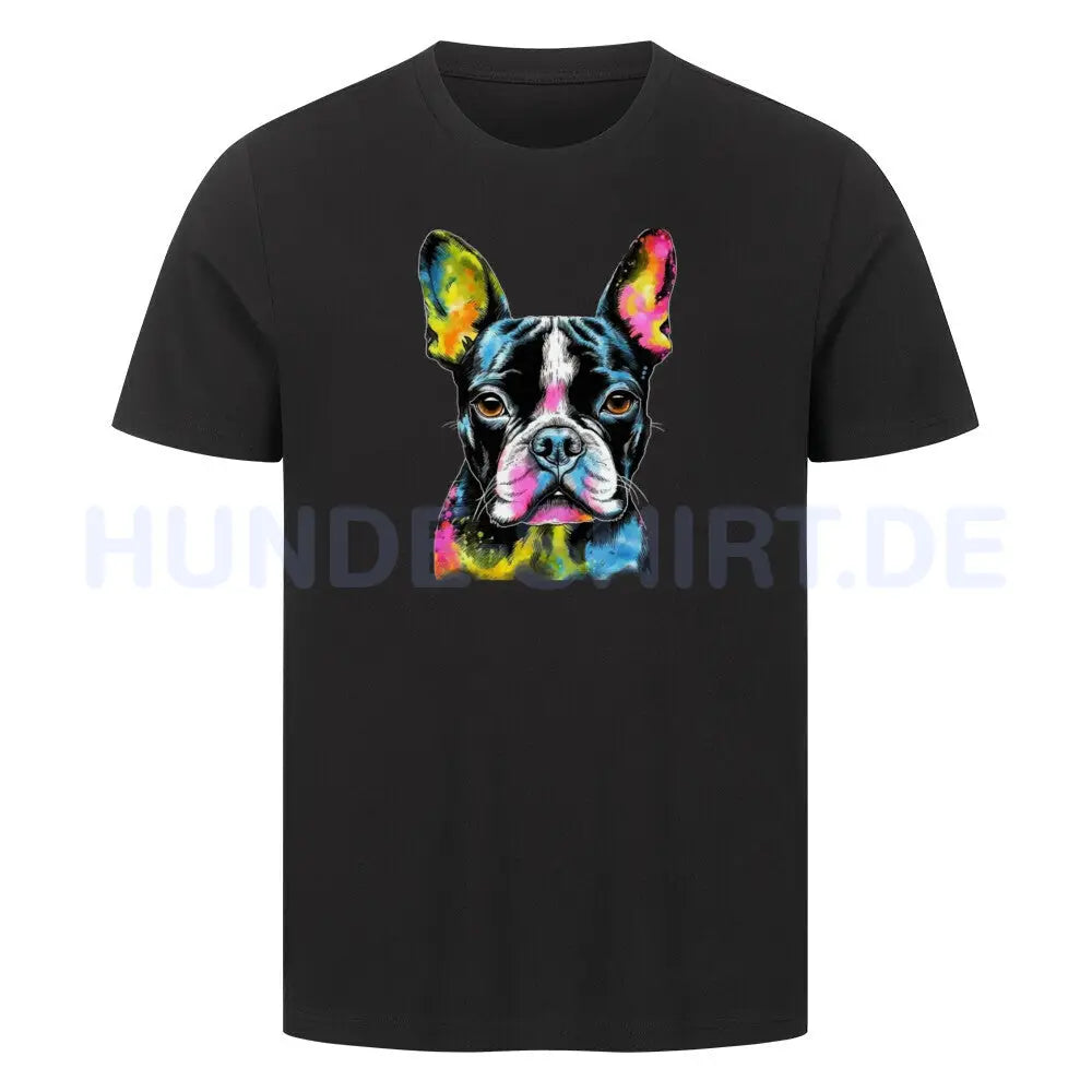 Premium T-Shirt "Boston Terrier Paint" Schwarz – hunde-shirt.de