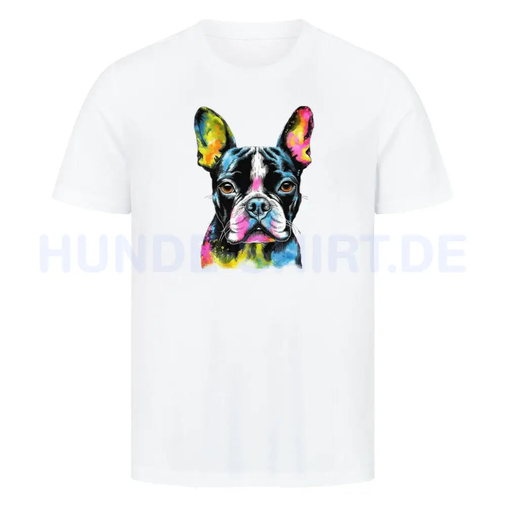 Premium T-Shirt "Boston Terrier Paint" Weiß – hunde-shirt.de