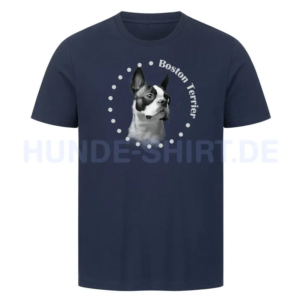 Premium T-Shirt "Boston Terrier Rounded" French Navy – hunde-shirt.de