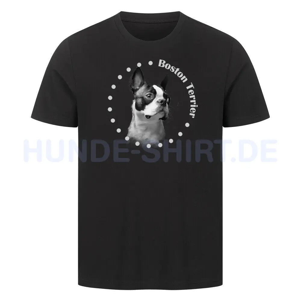 Premium T-Shirt "Boston Terrier Rounded" Schwarz – hunde-shirt.de