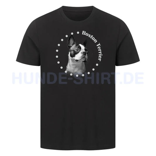 Premium T-Shirt "Boston Terrier Rounded" Schwarz – hunde-shirt.de