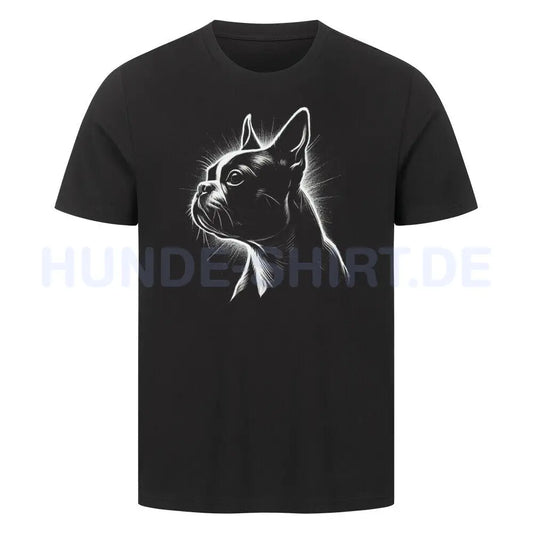 Premium T-Shirt "Boston Terrier Shine" Schwarz – hunde-shirt.de