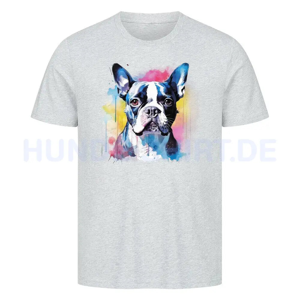 Premium T-Shirt "Boston Terrier Splash" Heather Grey – hunde-shirt.de