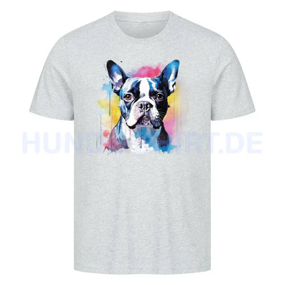 Premium T-Shirt "Boston Terrier Splash" Heather Grey – hunde-shirt.de